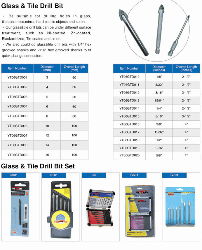 Glass and ceramic tile drill